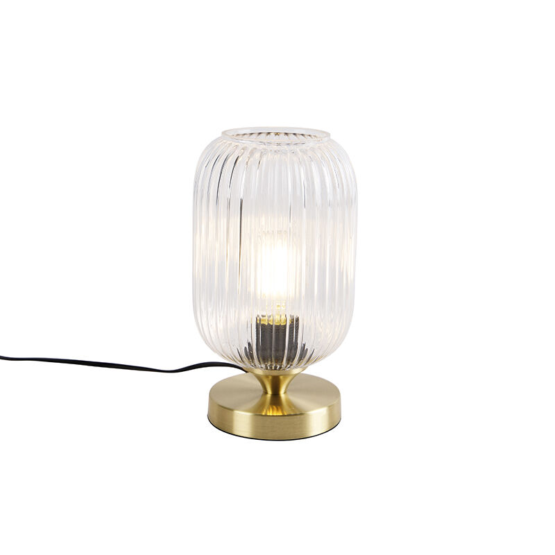 QAZQA Art Deco Tischlampe Messing - Banci