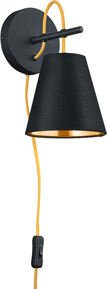 Trio Leuchten Moderne Wandleuchte schwarz mit Gold - Andries