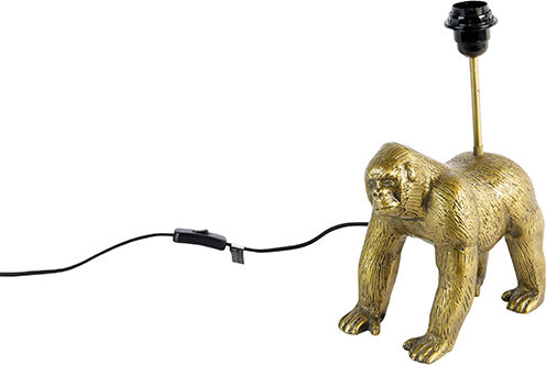 QAZQA Vintage Tischlampe Messing - Gorilla