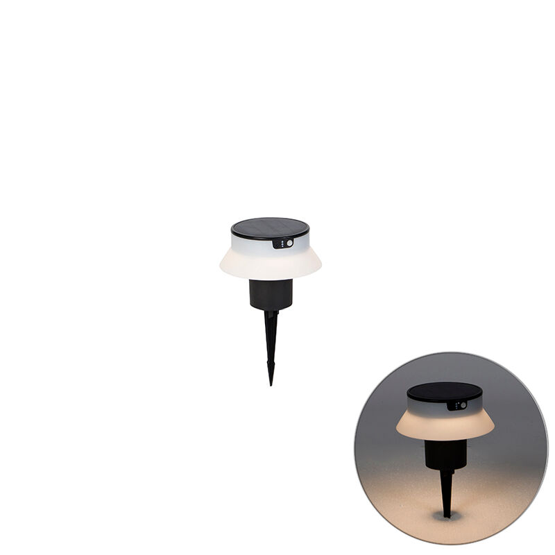 QAZQA Design-Stiftspot schwarz inkl. LED und Dimmer IP55 Solar - Felice