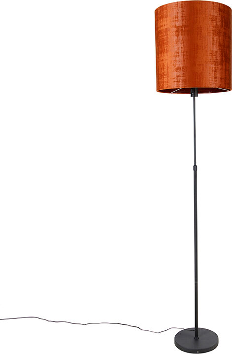 QAZQA Stehlampe schwarz Schirm rot 40 cm verstellbar - Parte