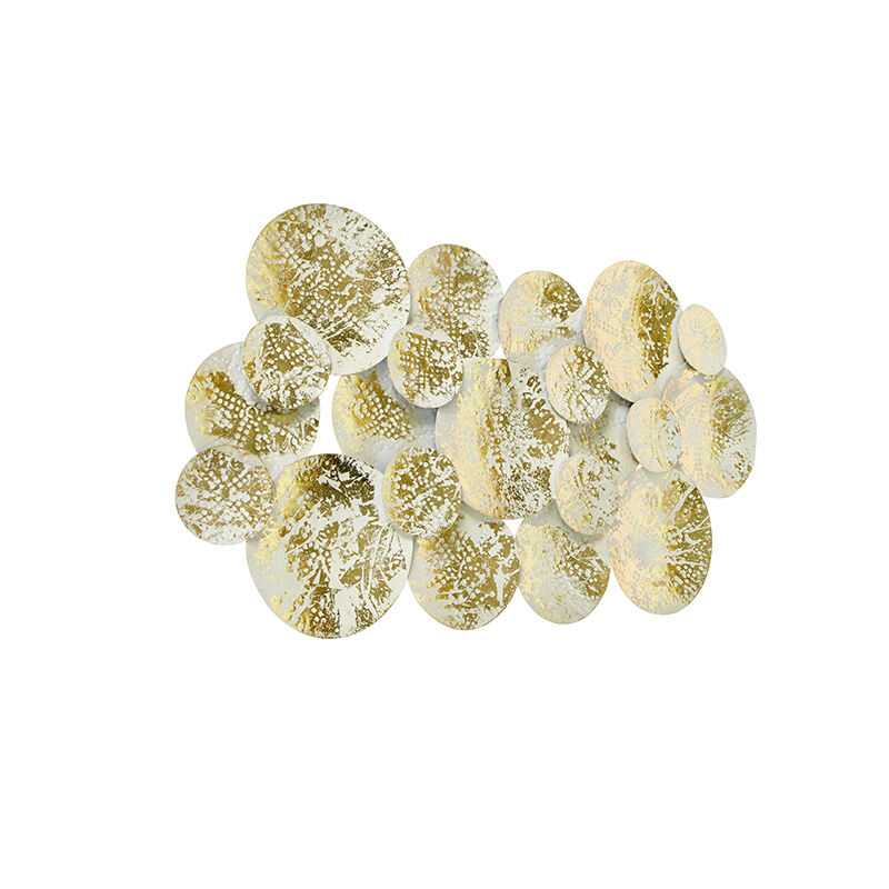 QAZQA Orientalische Wandleuchte gold mit weißen 2-flammig - Hikina