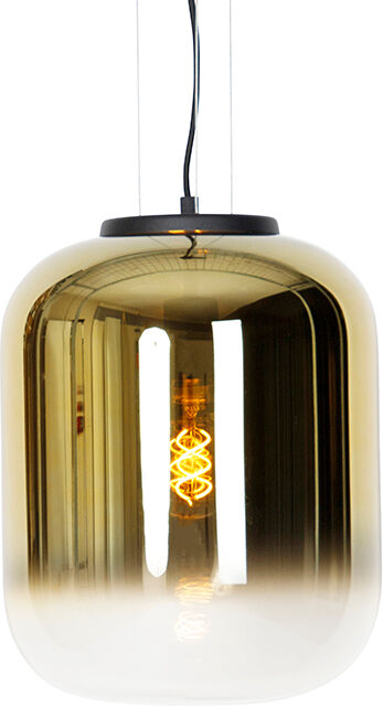 QAZQA Design hanglamp zwart met goud glas - Bliss