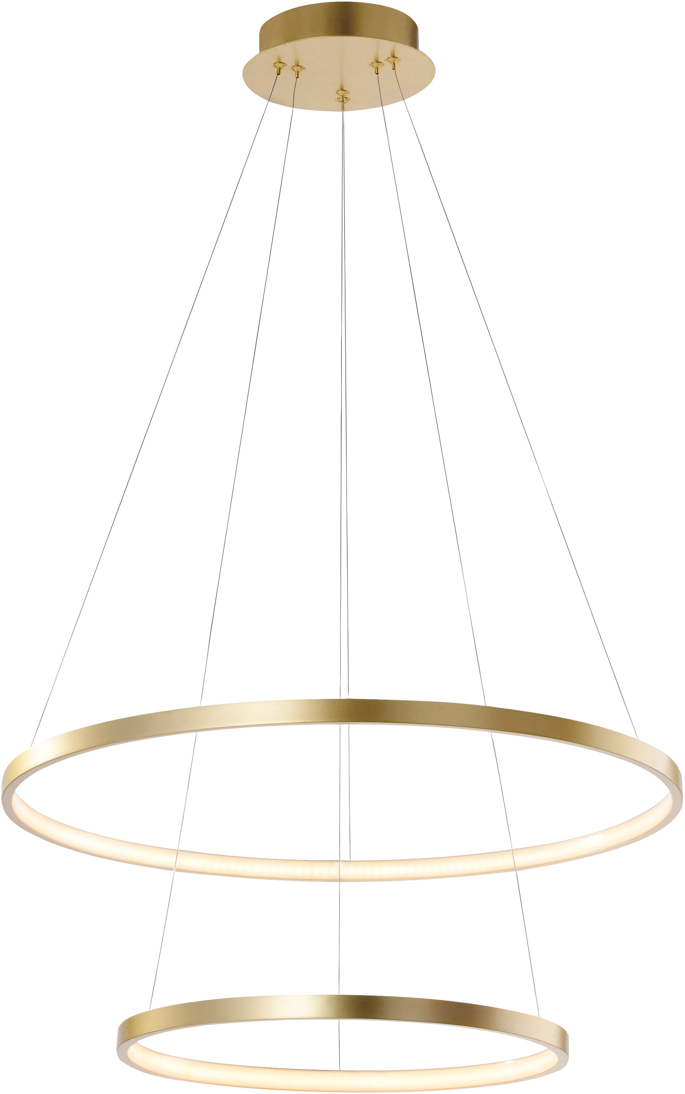 Leuchten Direct Moderne Ringpendelleuchte gold inkl. LED - Anella Duo