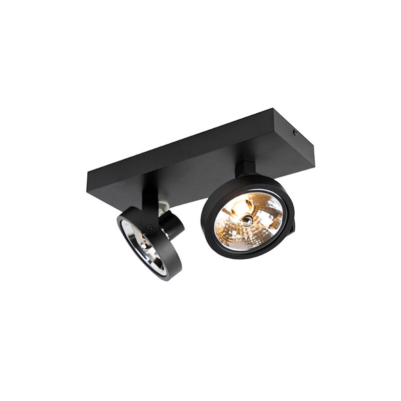 QAZQA Design Spot schwarz verstellbar 2-flammig inkl. LED - Go