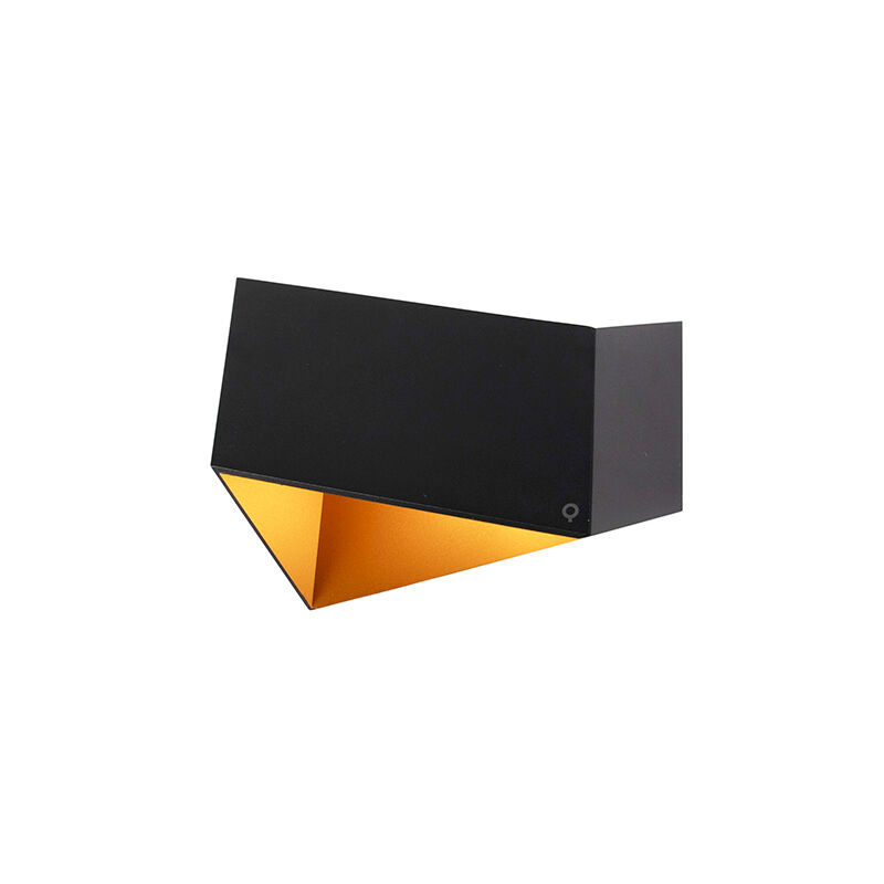 QAZQA Design Wandleuchte schwarz mit Gold - Fold