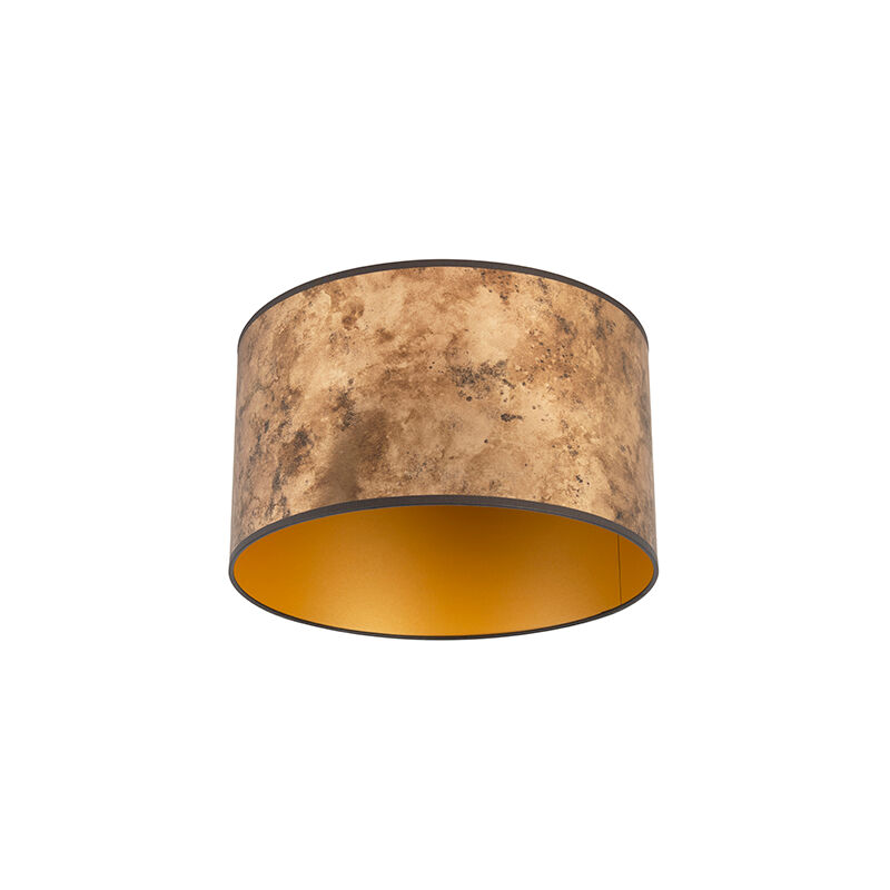 QAZQA Lampenschirm Bronze 35/35/20 mit goldenem Interieur