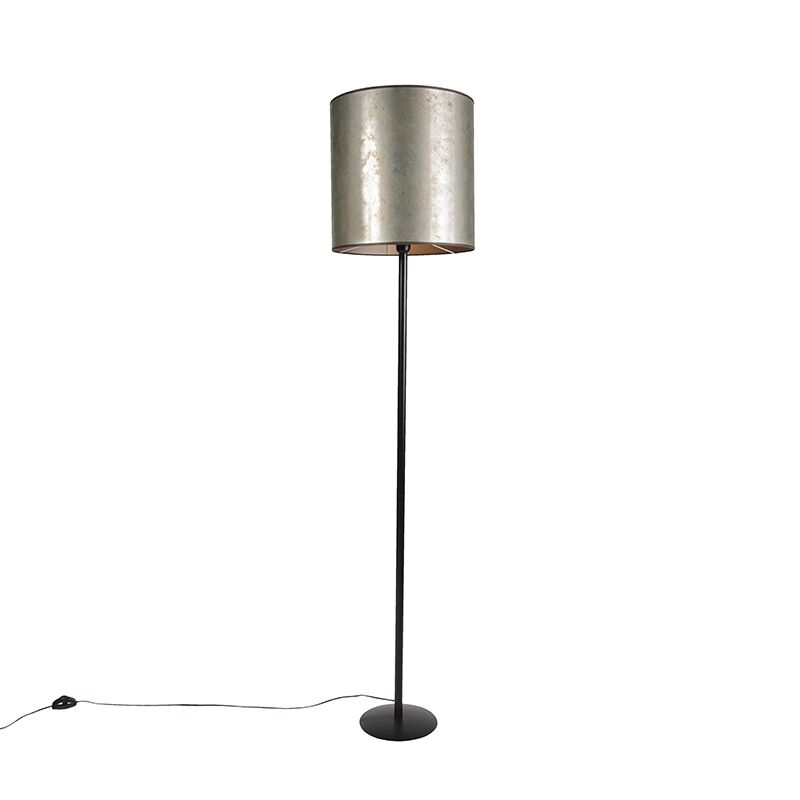 QAZQA Schwarze Stehlampe mit altem Taupeschirm 40 cm - Simplo