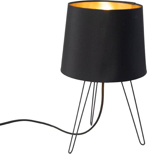 QAZQA Moderne Tischlampe schwarz - Lofty