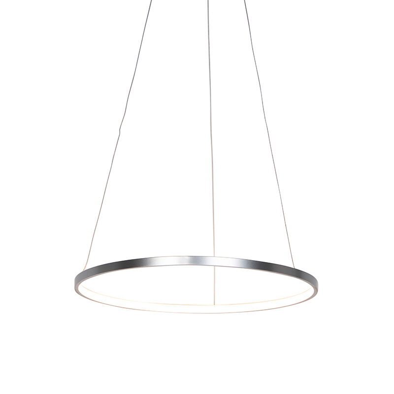 Leuchten Direct Moderne Ringpendelleuchte silber 60 cm inkl. LED - Anella