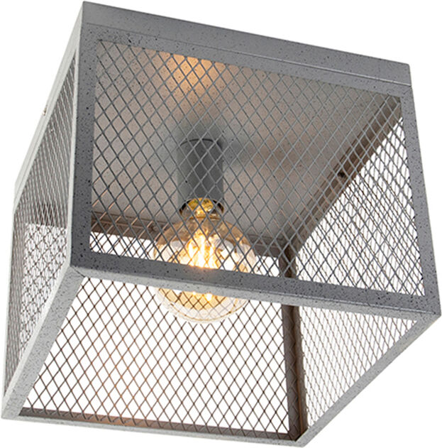 QAZQA Industrielle Deckenleuchte Antik Silber - Cage Robusto