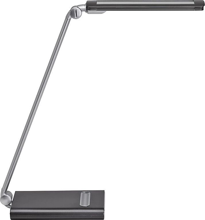 MAUL LED-Tischleuchte dimmbar, USB-Anschluss im Fuß 6 W, 6500 K, silber