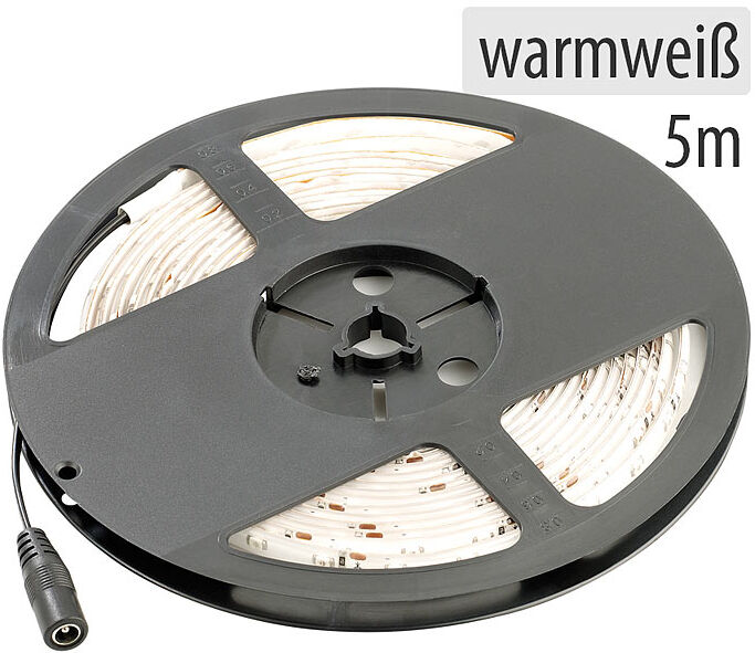 Lunartec LED-Streifen LE-500MN, 5 m, warmweiß, Innenbereich