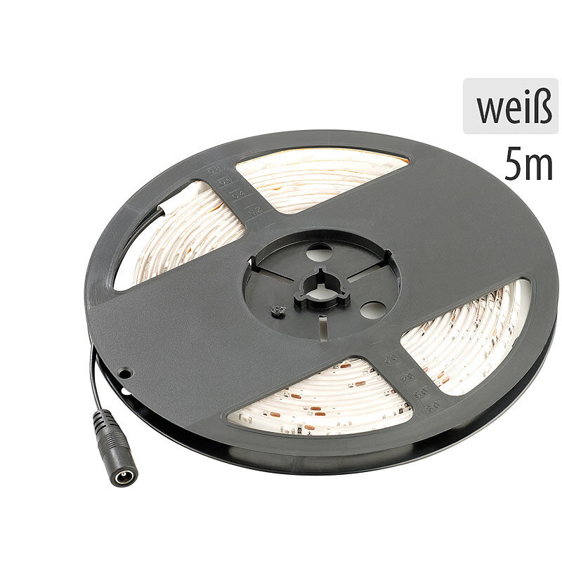 Lunartec LED-Streifen LE-500WN, 5 m, weiß, Innenbereich