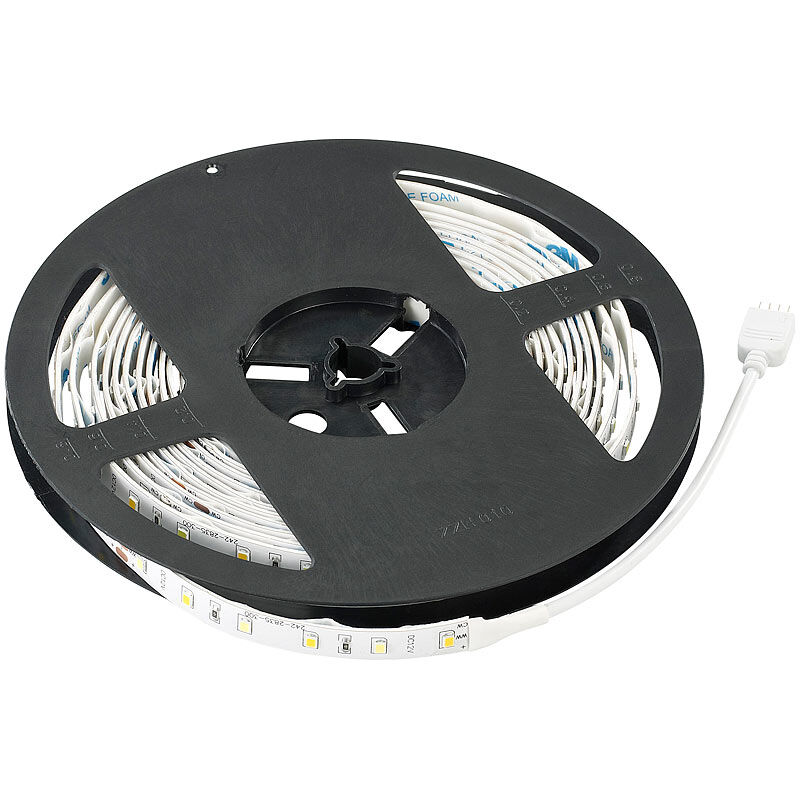 Lunartec LED-Streifen, LE-500WMN, 5 m, weiß/warmweiß, Innenbereich