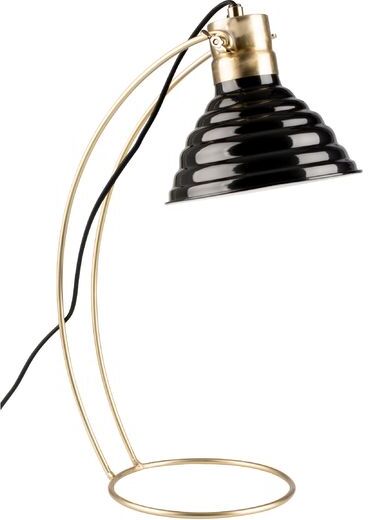 White Label Schwarze Schreibtischlampe Curly