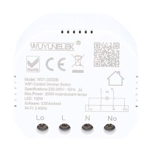Unitec WIFI LED-Dimmer weiss 200 Watt, Tuya-App, Unterputz