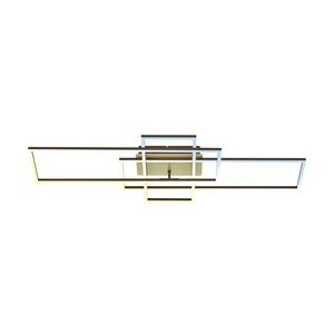 Briloner LED Deckenleuchte 104 cm, alu chrom, goldfarben-braun, CCT