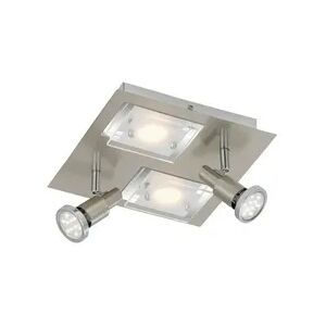 Briloner LED Deckenleuchte flach eckig COMBINATA 4flg nickel matt