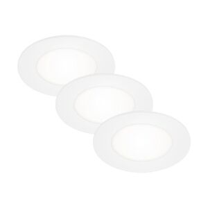 Di-Ka LED Einbauleuchte Flat-In 3er Set weiß Ø 8,6 cm 3W, neutralweiß