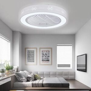 SENDERPICK 23''weißer Deckenventilator mit Beleuchtung Fan Ceiling Fan Pendelleuchte Kronleuchter Dimmbar led Licht mit Fernbedienung