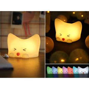 NIERMANN Nachtlicht CATTY CAT, per USB aufladbar, dimmbar, 7 Lichtfarben, mit Soundeffekt