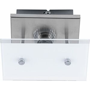 Briloner Deckenleuchte Deckenlampe Glasleuchte Innenleuchte Esszimmerbeleuchtung Wohnzimmer, Glas Metall Nickel Matt, 1x led 3 Watt 250 Lumen warmweiß, HxLxB