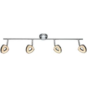 ETC-SHOP Deckenleuchte schwenkbar Deckenstrahler Chrom Deckenlampe mit beweglichen Spots Wohnzimmer, Metall, led 4x 4,5 Watt 4x 360 Lumen warmweiß, l 80 cm