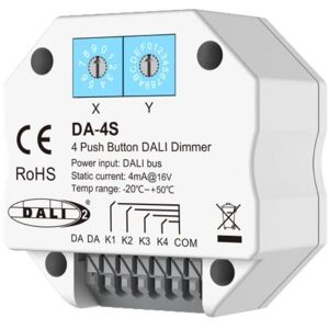 LEDKIA Dimmer DALI 4 Kanäle Kompatibel mit 4 Tasten Weiß