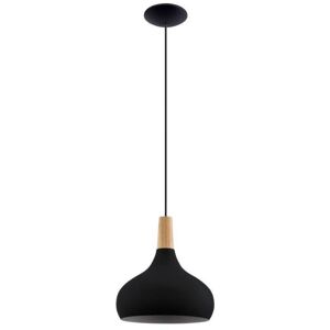 Eglo - Pendelleuchte Sabinar in Schwarz und Braun E27 280mm - black