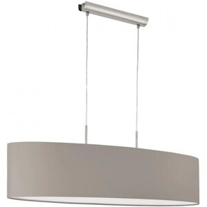 Hängeleuchte 100 cm Eglo Taupe und Nickel matt mit Draht 2xE27/60W/220-240V Stoff