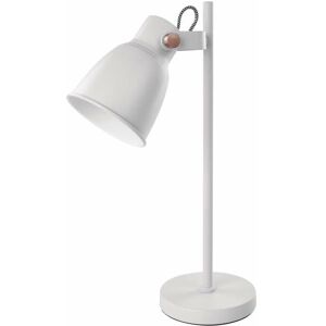 Design Schreibtischlampe julian aus Metall, E27-Fassung ohne Birne, mit Netzteil und verstellbarem Schirm und 150 cm Kabel, weiß, Z7621W - Emos