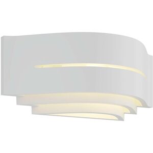 LINDBY Gips-Wandlampe Amran, weiß, 3 Stufen, mit Streifen - weiß
