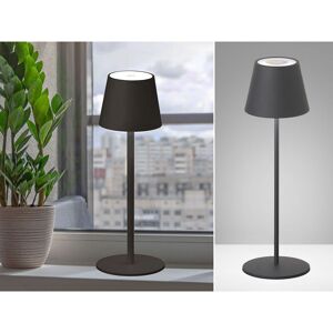 FHL EASY Kabellose Akku Tischlampe TROPEA Schwarz 38cm mit USB Kabel & Sensor Dimmer