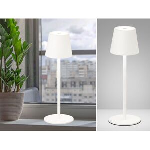 FHL EASY Kabellose Akku Tischlampe tropea Weiß 38cm mit usb Kabel & Sensor Dimmer