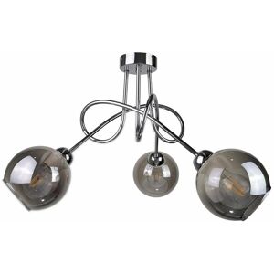 1280 Ring Multi Arm Semi Flush Deckenleuchte Silber, 70cm, 3x E27 - Keter Lighting