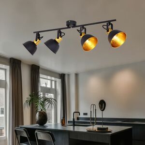 ETC-SHOP Decken Lampe Spot Leiste verstellbar Leuchte gold schwarz Strahler im Set inkl. led Leuchtmittel