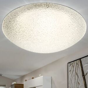 Etc-shop - led Deckenleuchte Modern Wohnzimmerlampe Glas klar Deckenlampe Chrom, geeist rund, 1x led 12 Watt 800 Lm warmweiß, 30 cm
