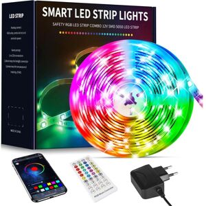 MINKUROW 10 m LED-Streifen, 5050 RGB-LED-Streifen, mehrfarbiger flexibler LED-Streifen mit 40 Tasten Fernbedienung, für Schlafzimmer- und Heimdekoration (1 x