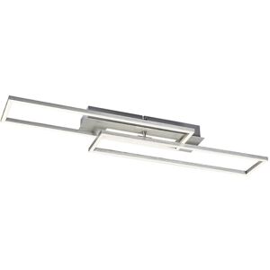 71012 led Deckenleuchte demetrius Metall silber/Aluminium gebürstet Kunststoff weiß 40W 4000K L:83cm B:19cm H:8.5cm 3-stufen dimmbar - Rabalux