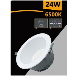 TRADE SHOP TRAESIO Smd led einbaustrahler rund 24WATT 2400LM licht weiss 4000K 6500K GL-AG24 Kühles Weiß - Kühles Weiß