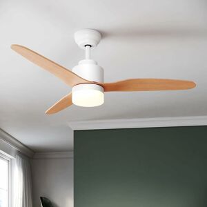 Sonni - Deckenventilator mit Beleuchtung und Fernbedienung 3 abs Flügel 3 Leistungsstufen 119cm 65W Intelligente Zeiteinstellung modern Weiß