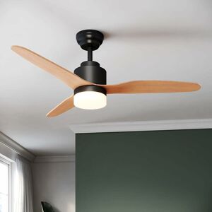 Deckenventilator mit Beleuchtung und Fernbedienung 119cm licht Schwarz 3 Leistungsstufen 18W modern - Sonni