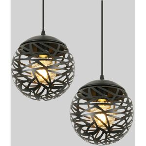 Goeco - Suspension Luminaire, lustre creux sphérique créatif, luminaire plafonnier en métal rétro E27, adapté au salon, salle à manger, Diamètre 20cm