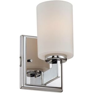 QZ-TAYLOR1S-BATH Wandleuchte Taylor 1x3W led G9 Stahl poliert chrom, Opalglas H:19,5cm B:11,4cm IP44 3000K - Quoizel