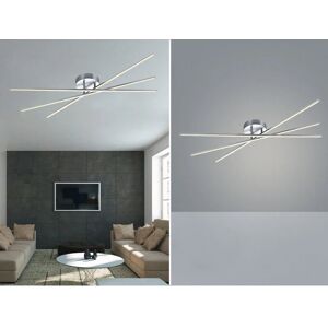 Trio Leuchten Led Deckenleuchte tiriac 3 flammig Metall Silber, Stufen Dimmer - 100x12cm