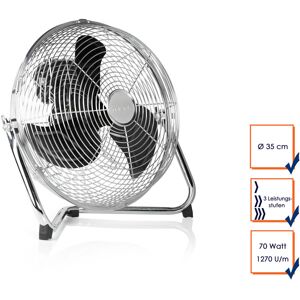 Tristar Bodenventilator in silber, ø 35cm, 70 Watt, 3 Leistungsstufen, 130° Winkel