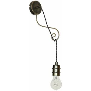 LICHT-ERLEBNISSE Wandleuchte Messing E27 Metall Vintage Wandlampe - Altmessing