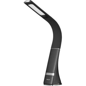 WILIT 7W Tischlampe Kabellos LED Nachttischlampe Touch Dimmbar Schwarz, Aufladbar, 3 Helligkeitsstufen, Lederoptik