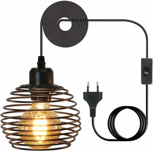 ZMH Vintage Pendelleuchte Schwarz E27 Pendellampe aus Metall Retro Esstischlampe 120cm Höhenverstellbar Hängelampe max. 25 Watt 300mm für Esszimmer